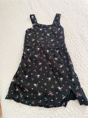 Abercrombie Kids Black Floral Sundress Shirred Bodice Lining & Pockets Girl’s 10
